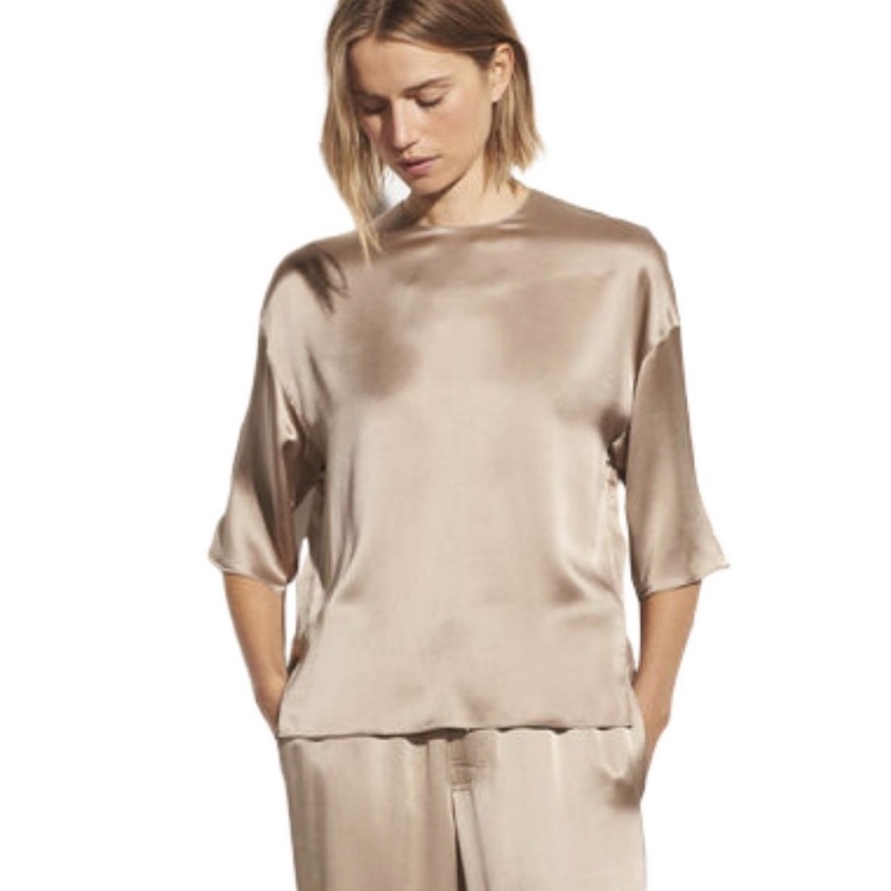 Vince Satin Top in Beige